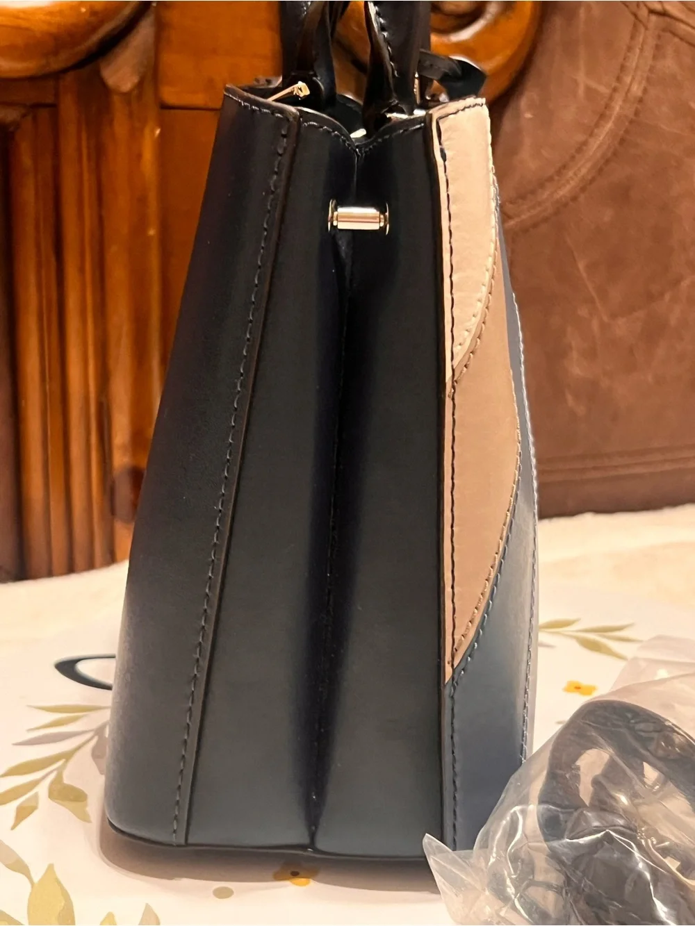 Michael Kors Colorblock Satchel in Blue, Pink, Gold & Black crossbody bag